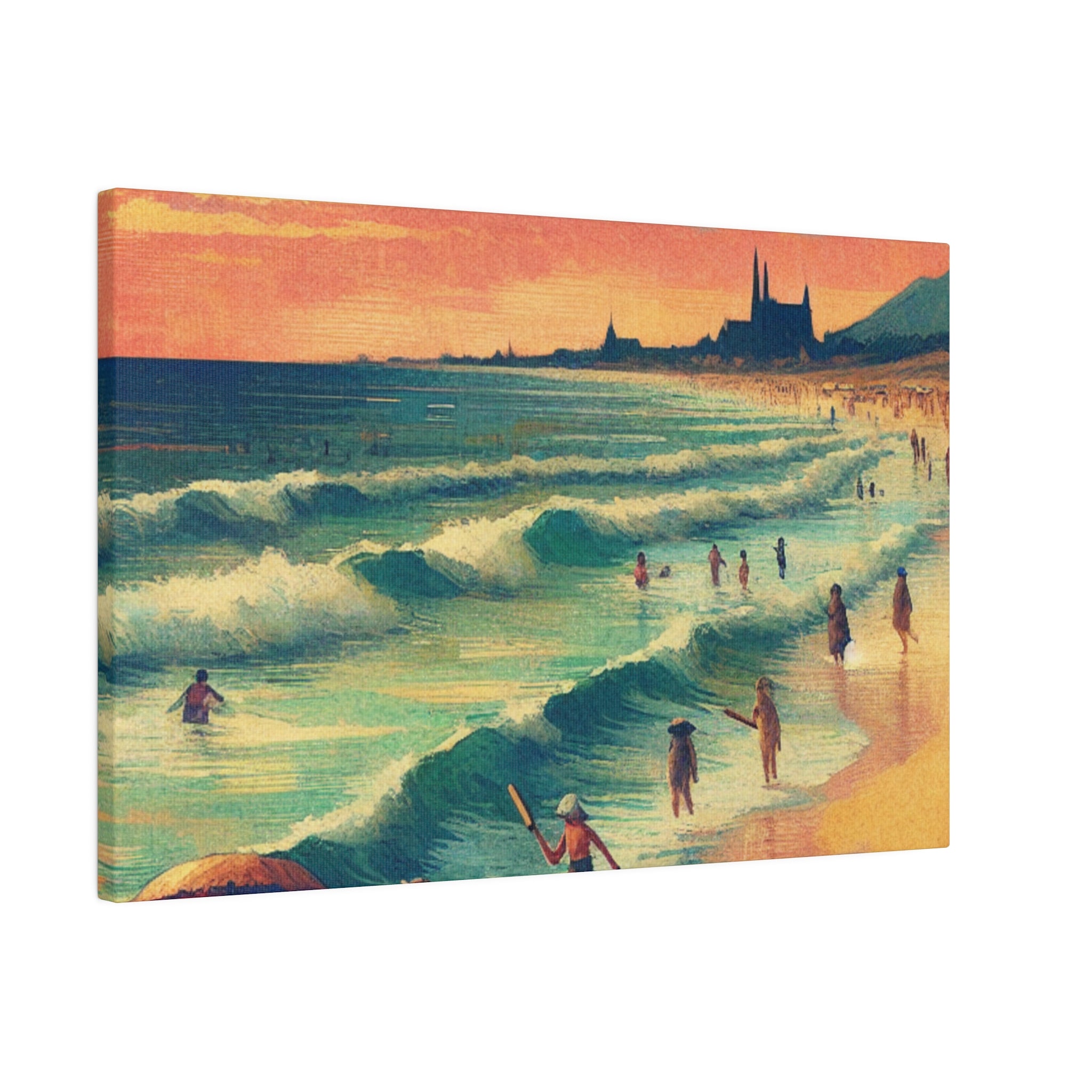 Seaside Nostalgia Beach Painting Canvas