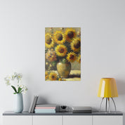 Timeless Blooms Flowers In Vase Sunflower Painting Canvas