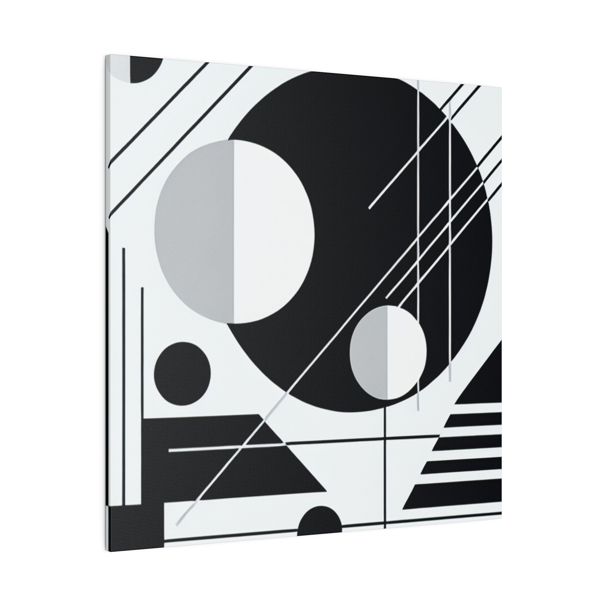 Abstract Mirage Black and White Geometric Painting Canvas