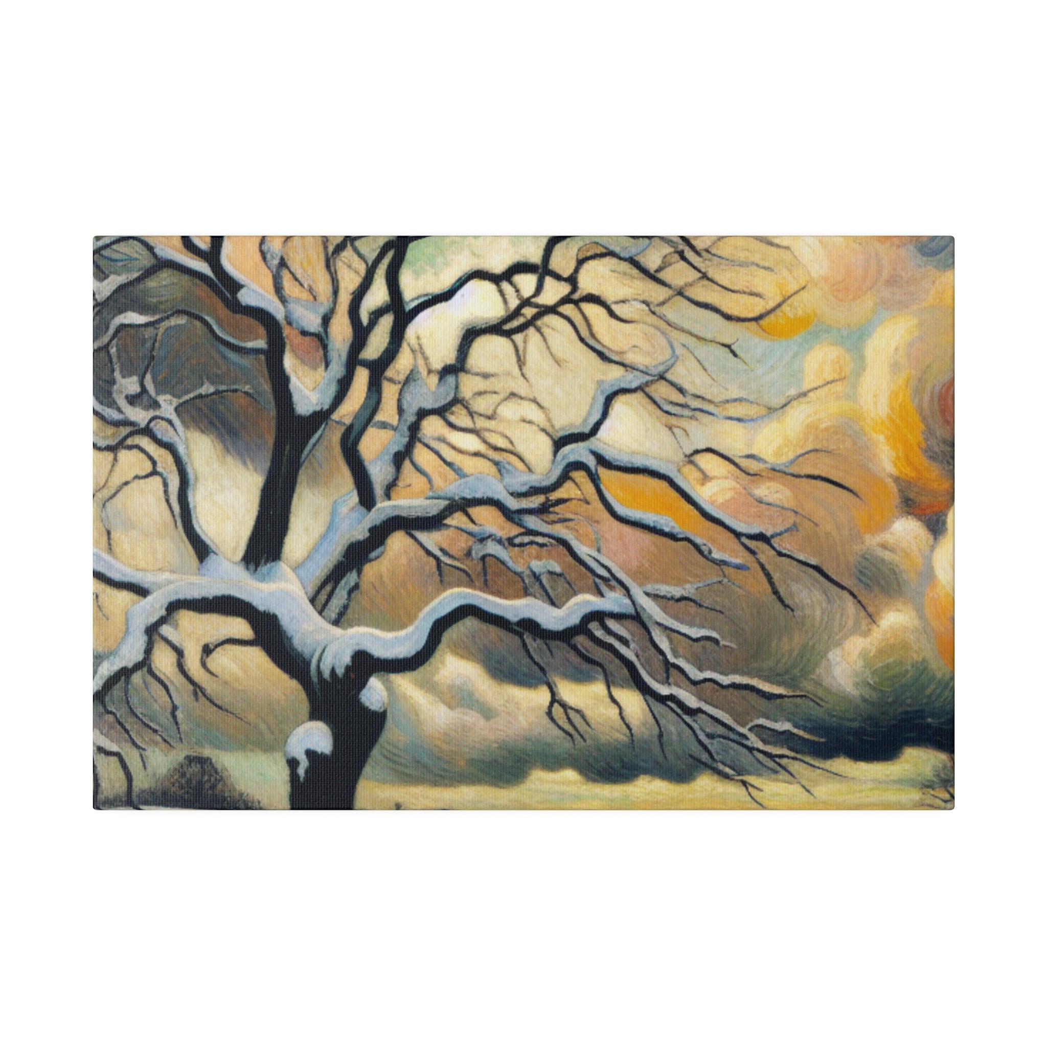 Frosted Ages An Expressionist Journey Winter Painting Canvas