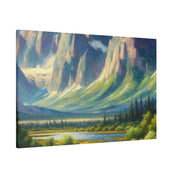 Impressionist Summit Dawn Mountain Landscape Painting Canvas