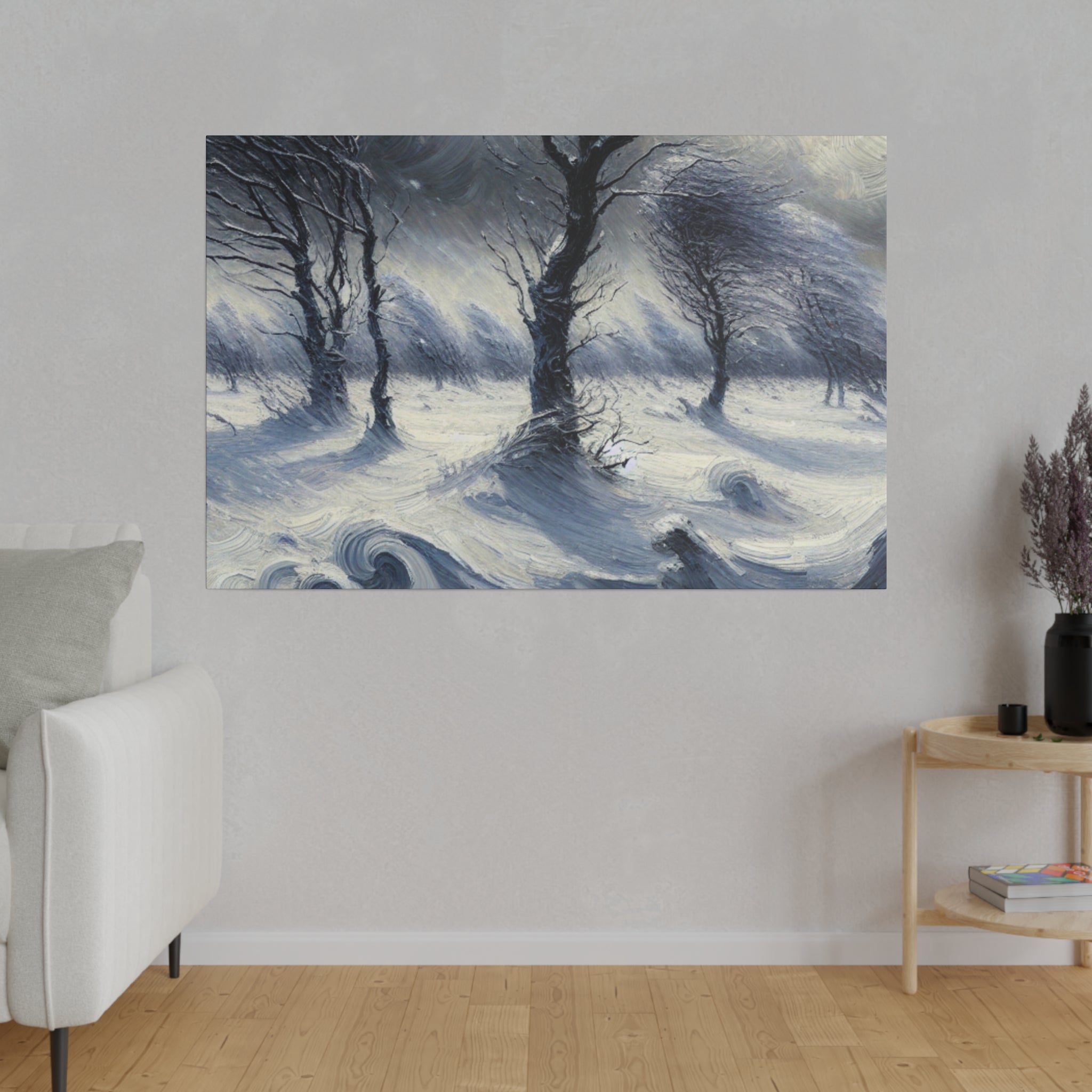 Whispers of Winter Past Vintage Snowscape Winter Painting Canvas