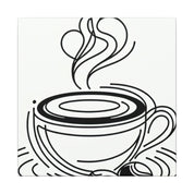 Minimalist Coffee Cup Sketch Canvas