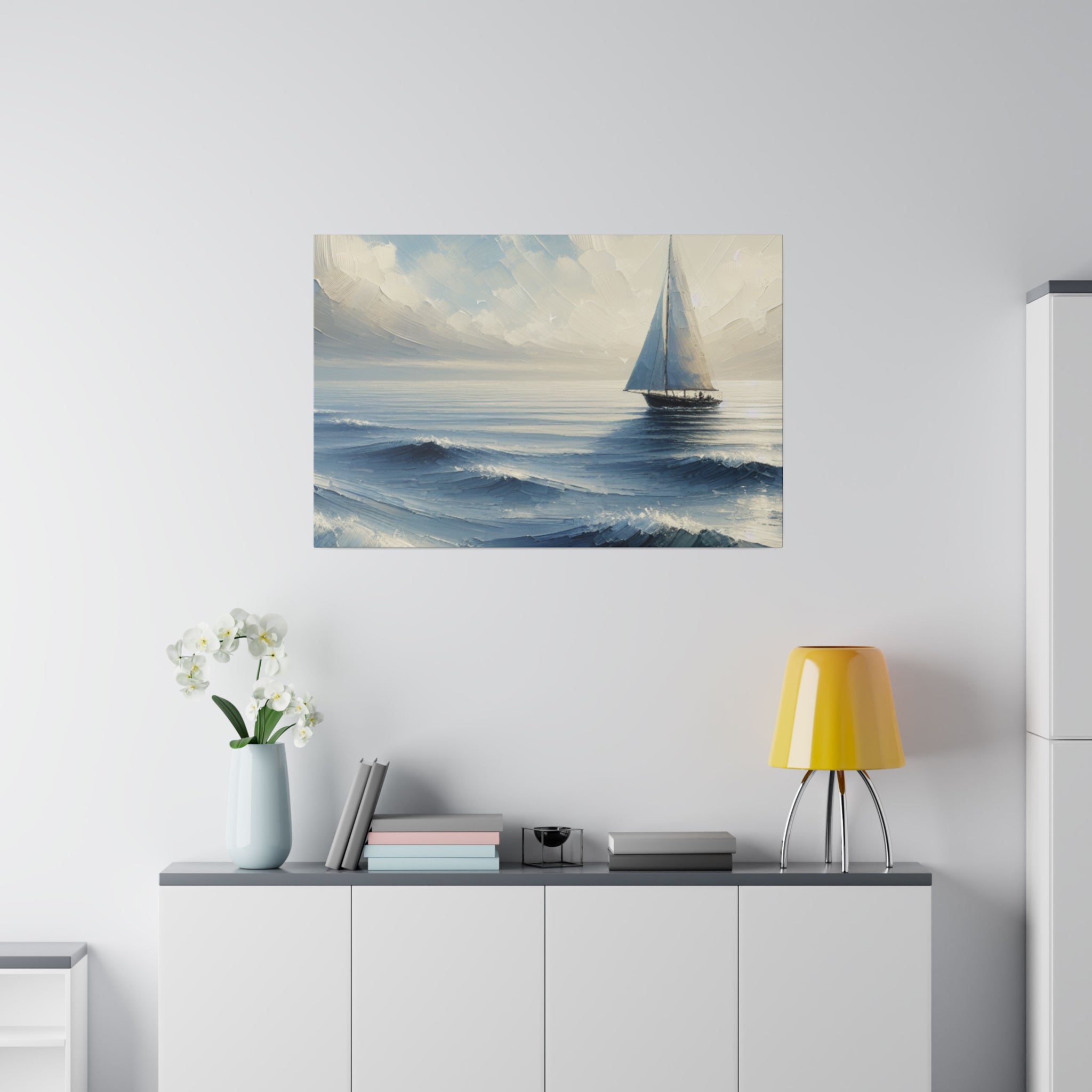 Seascape Serenity Sailboat Painting Canvas