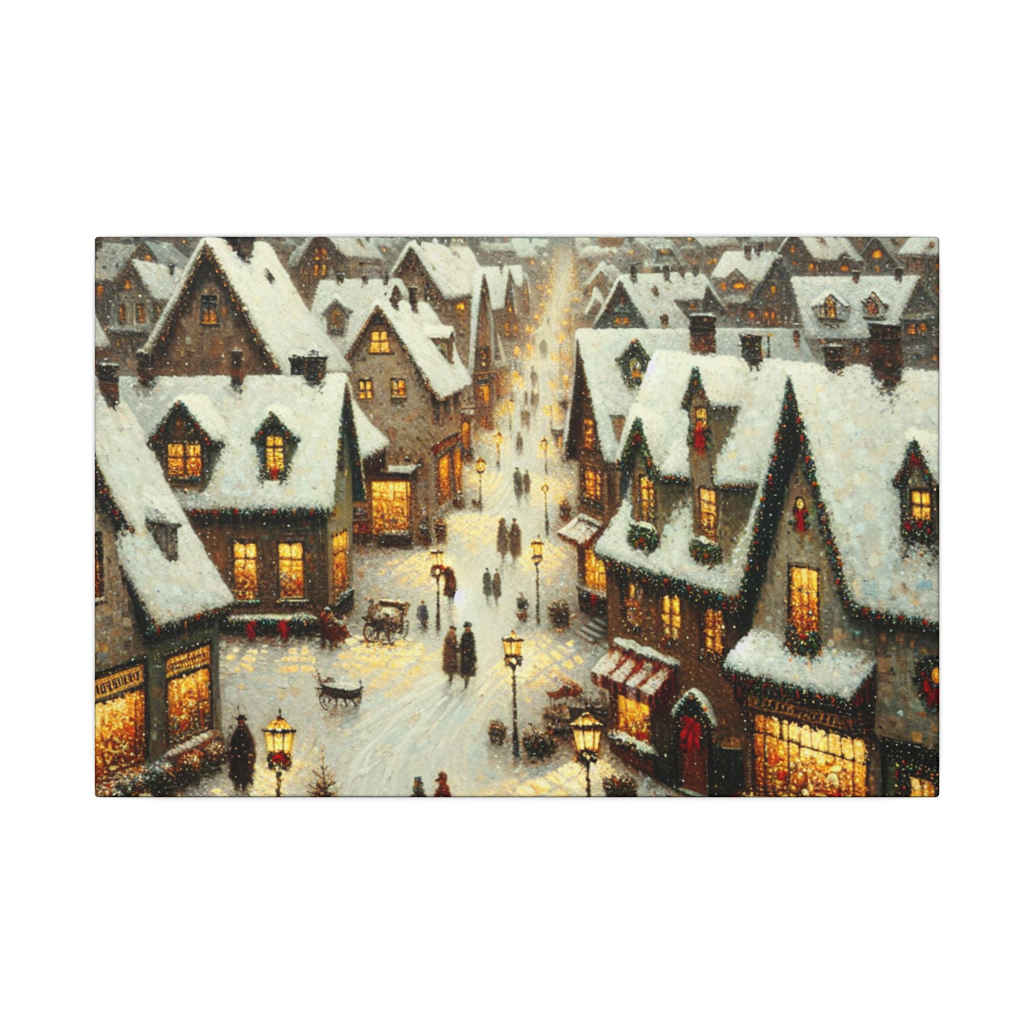 Small Town Christmas Canvas