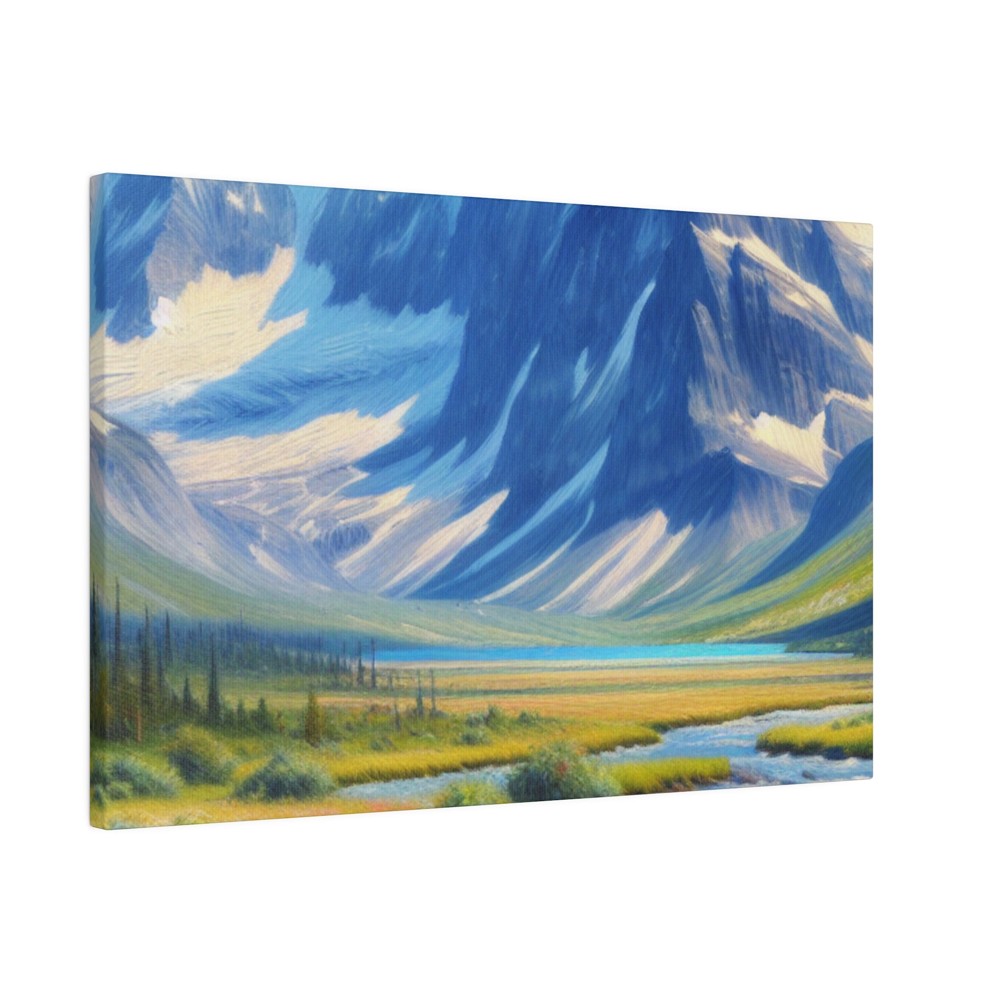 Peaks In Daylight Mountain Landscape Painting Canvas