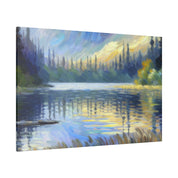 Aqua Serenity Canvas Lake Painting Canvas