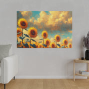 Sunflower Field Floral Wall Art Sunflower Painting Canvas