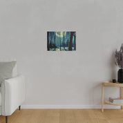 Night Moon Whisper Expressionist Forest Painting Canvas