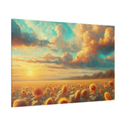 Sunlit Serenity Floral Wall Art Sunflower Painting Canvas