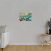 Nostalgic Shores Coastal Decor Beach Painting Canvas