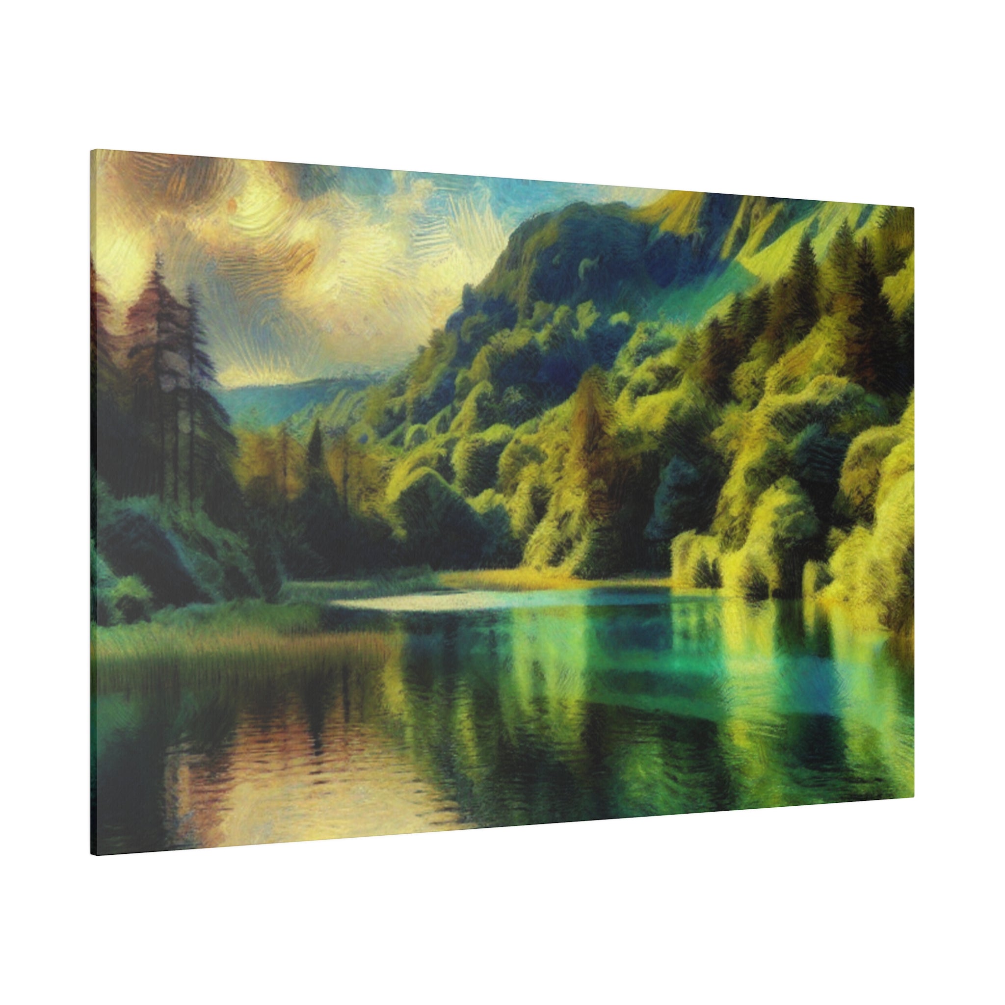 Serene Lake Whispers Lake Painting Canvas