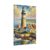 Luminous Beacon Coastal Wall Art Lighthouse Painting Canvas