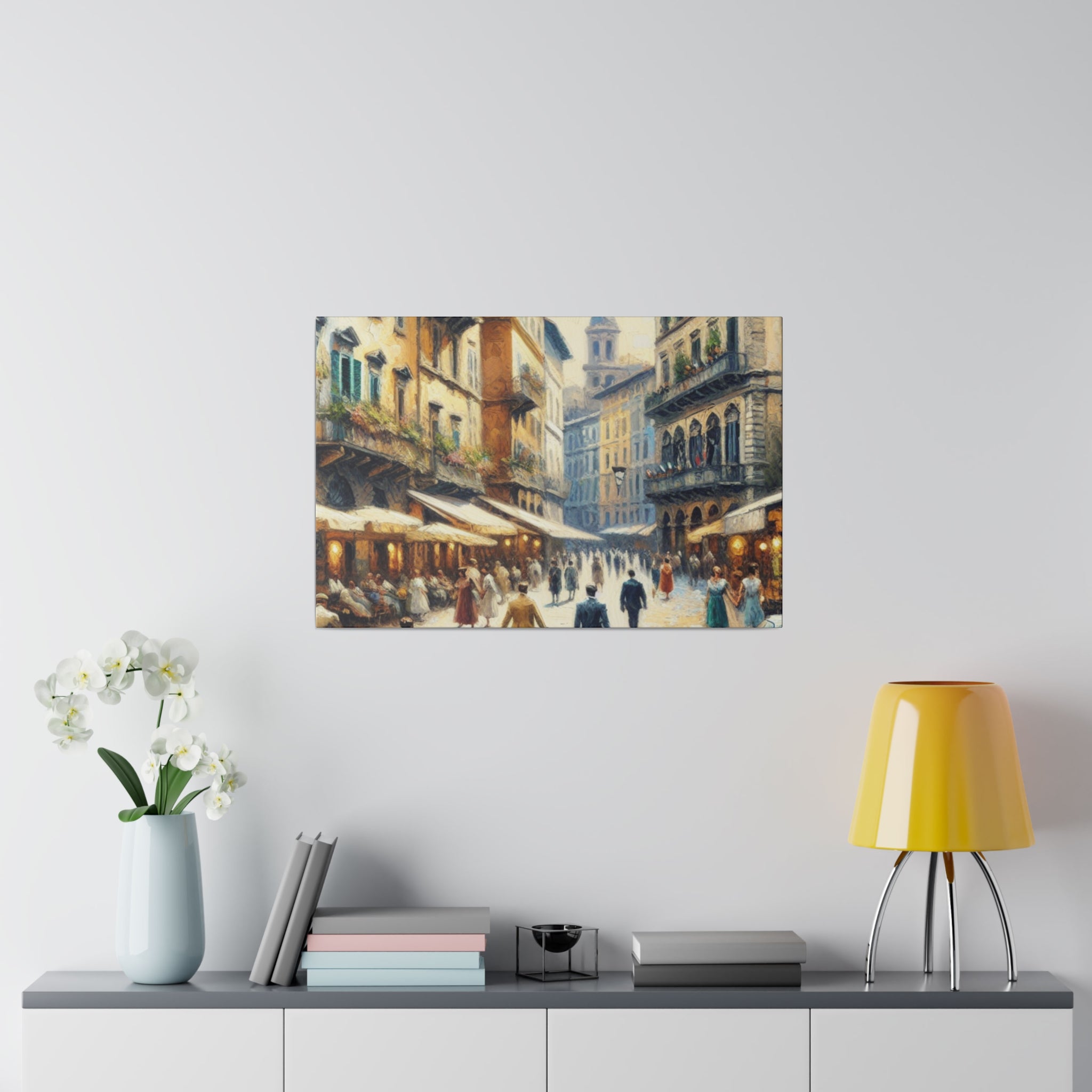 Venetian Chalk Illusion Vintage Italian Street Painting Canvas