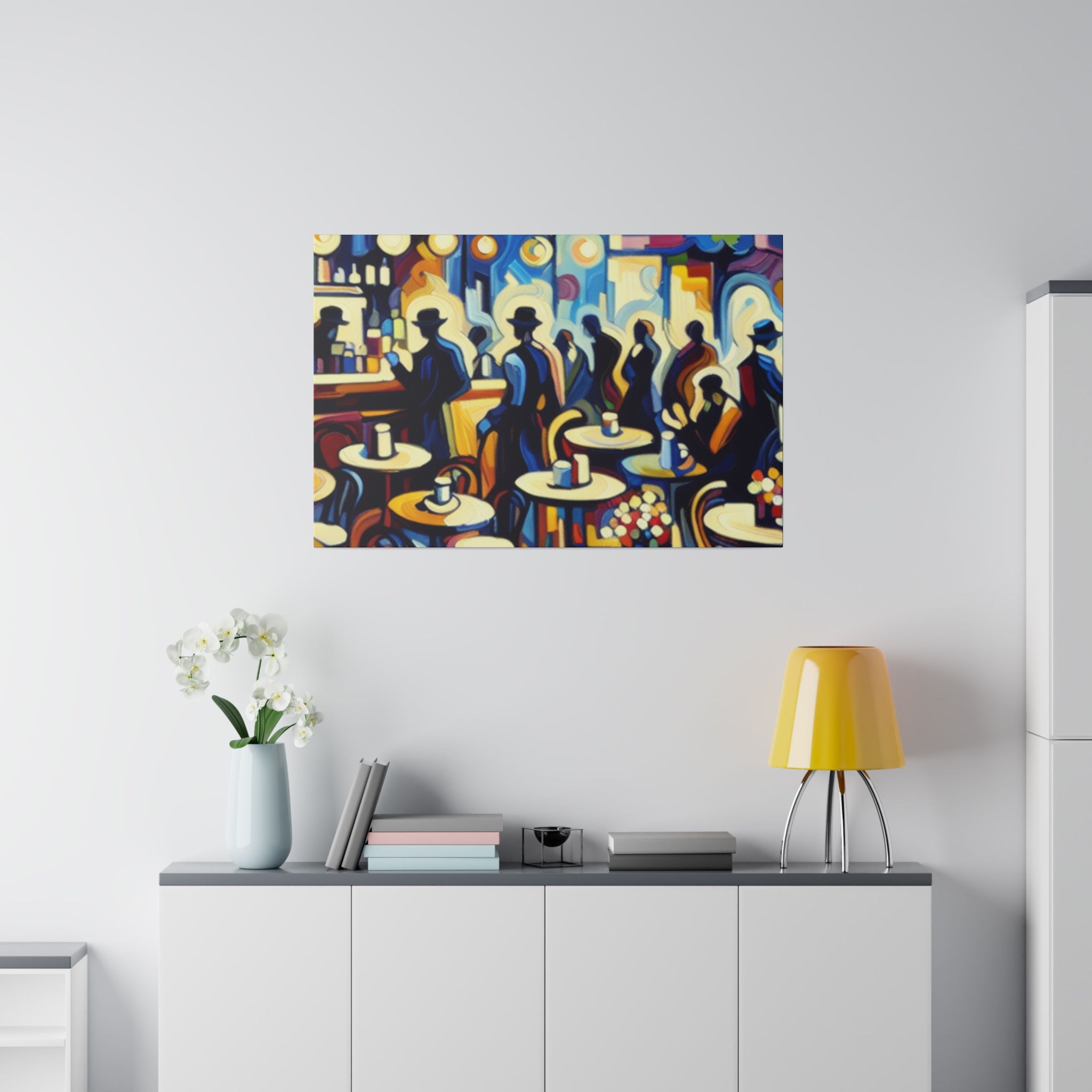 Old Time Expressionist European Cafe Artwork Canvas