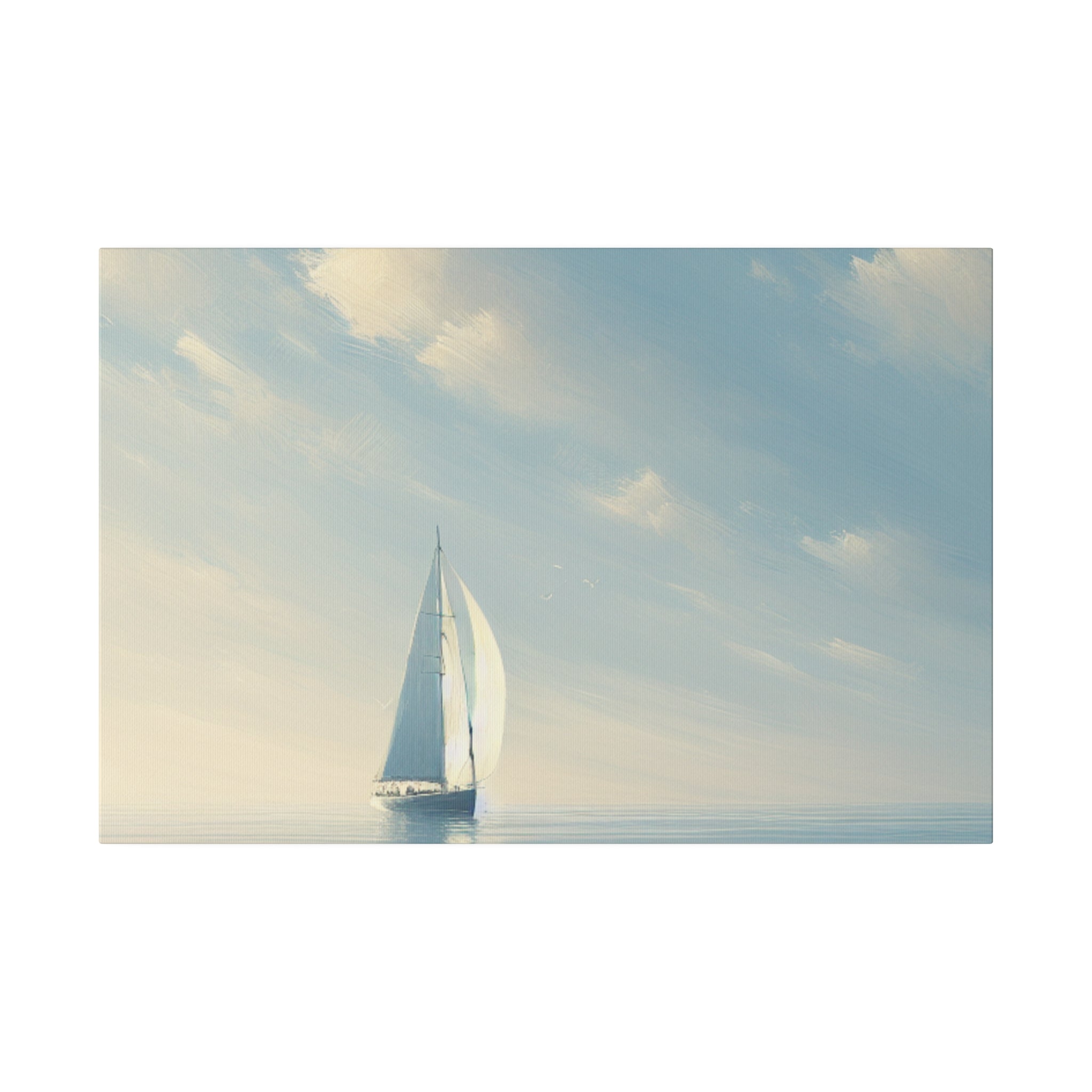 Serene Voyage Sailboat Painting Canvas