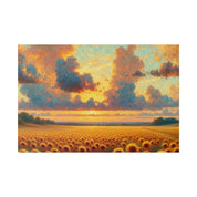 Country Sunflower Field Floral Wall Art Sunflower Painting Canvas