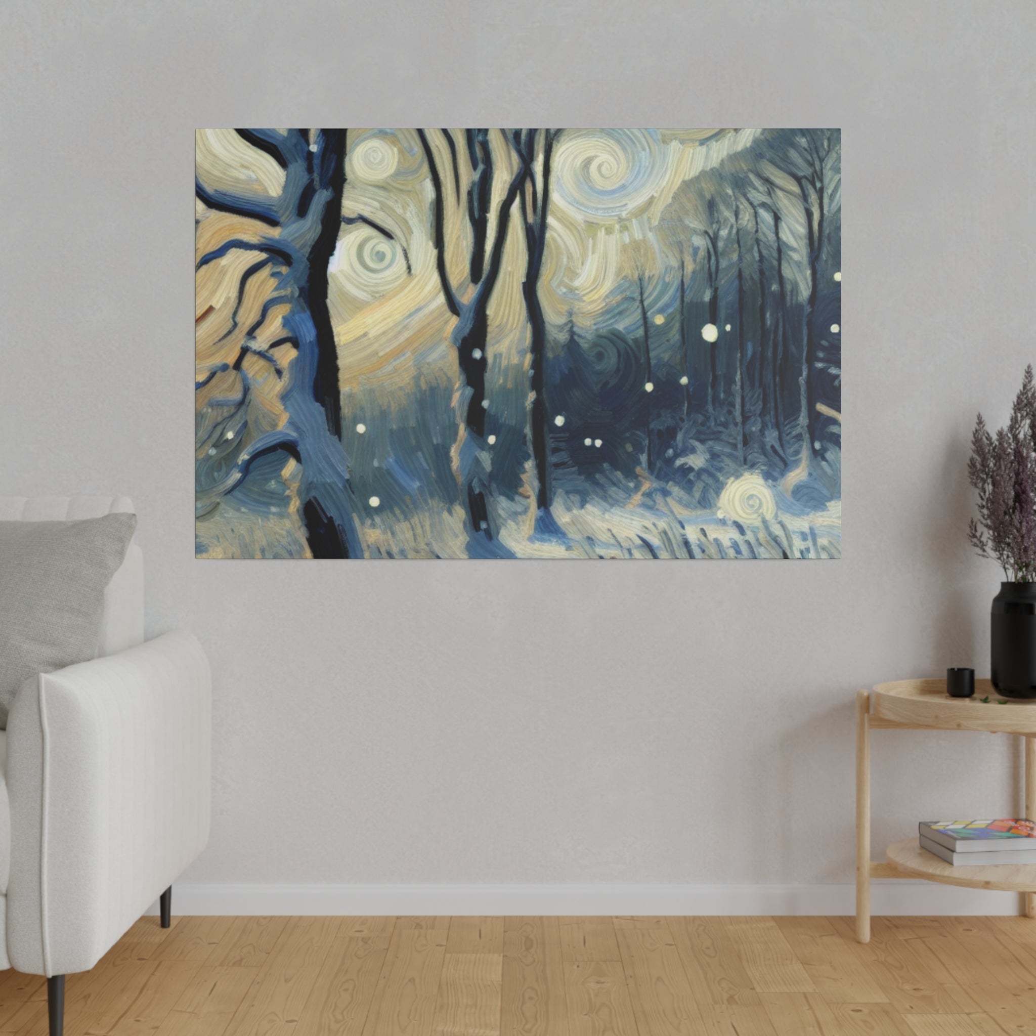 Vintage Snowscape Vision Winter Painting Canvas