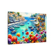 Mediterranean Harbor Life Canvas