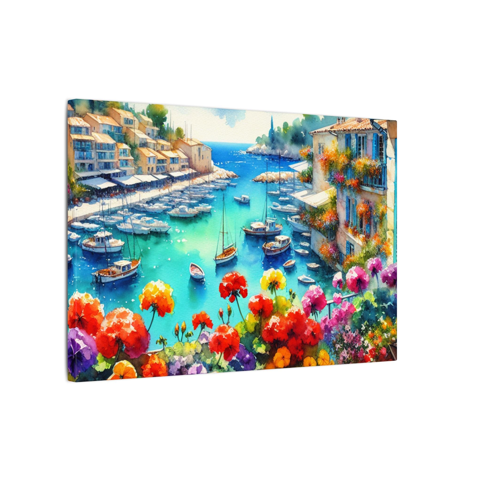 Mediterranean Harbor Life Canvas