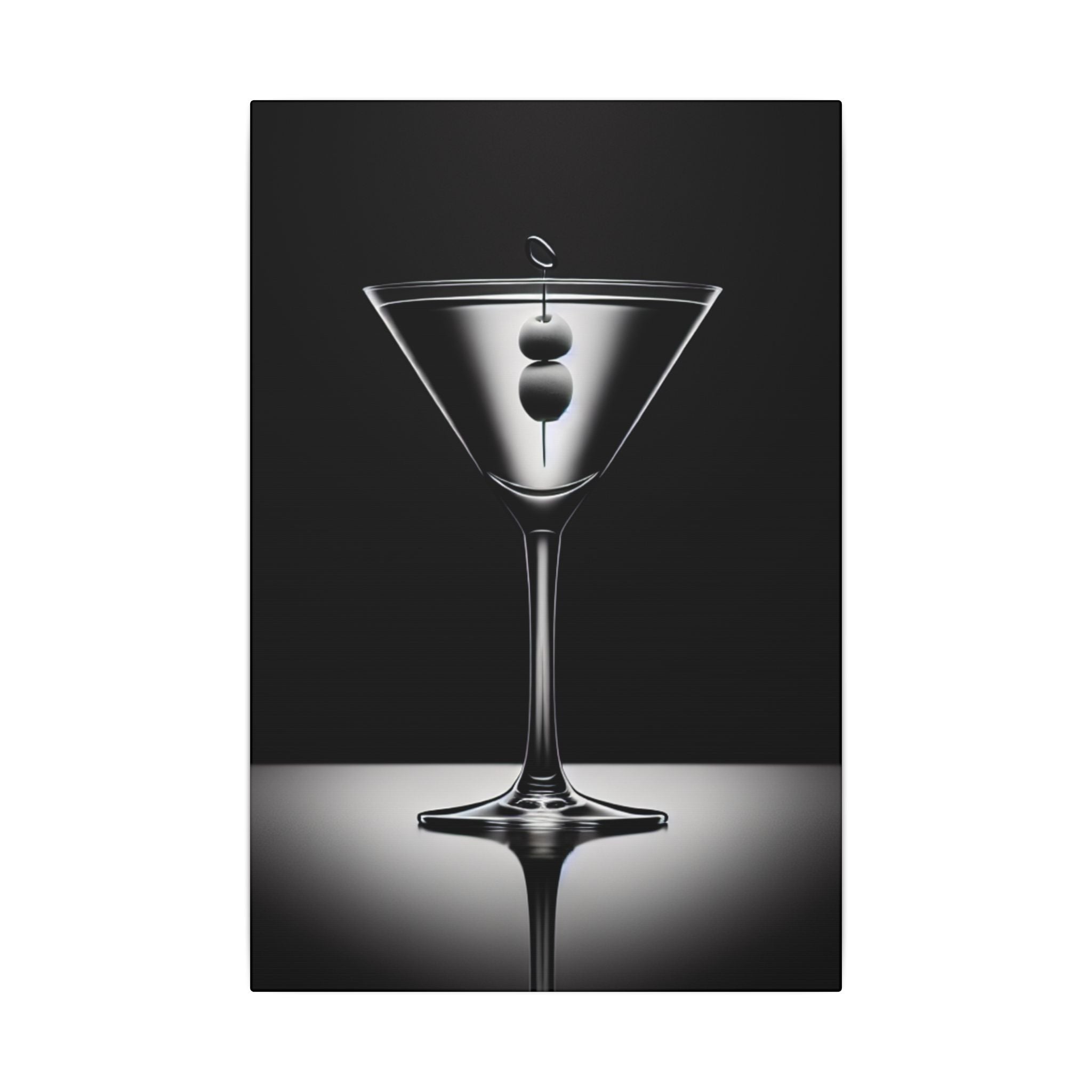 Black and White Martini Canvas