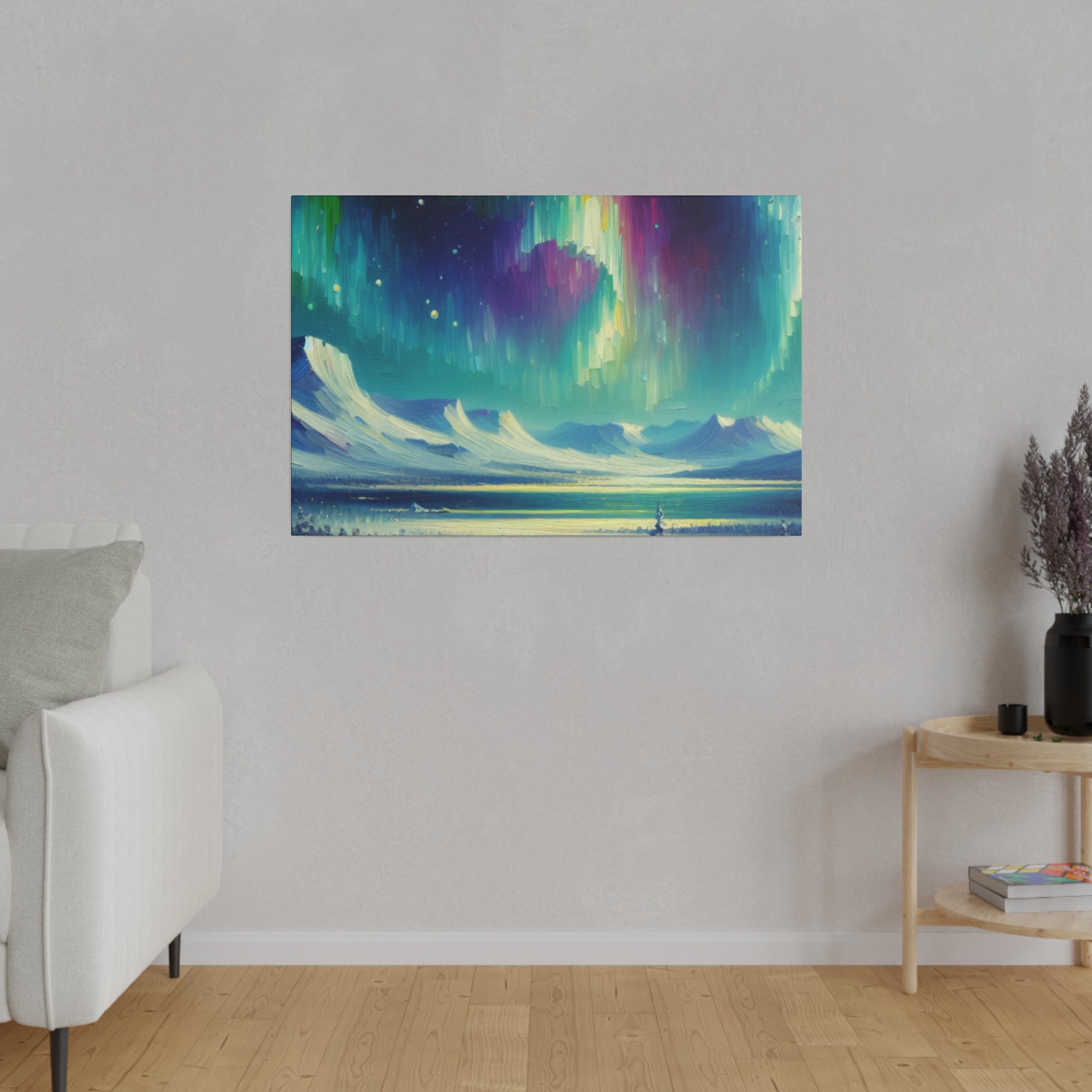 Aurora Winter Dream Northern Lights Painting Canvas