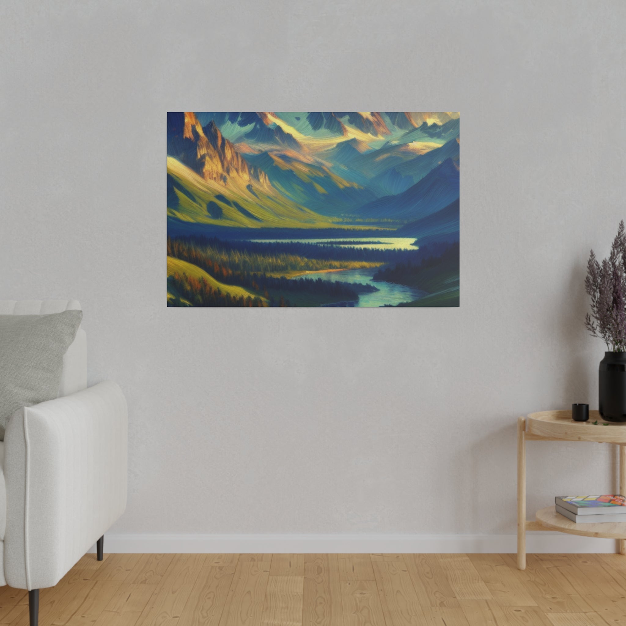 Whispering Peaks Impressionist Mountain Scape Mountain Landscape Painting Canvas