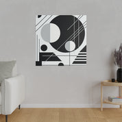 Abstract Mirage Black and White Geometric Painting Canvas