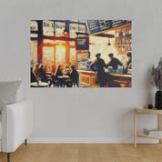 Espresso Swirl Symphony European Cafe Artwork Canvas