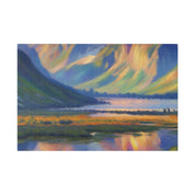 Majestic Valley Lake Mountain Landscape Painting Canvas