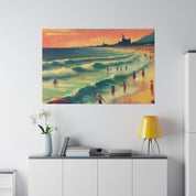 Seaside Nostalgia Beach Painting Canvas