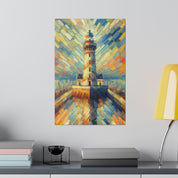 Lighthouse Whispers Coastal Wall Art Lighthouse Painting Canvas