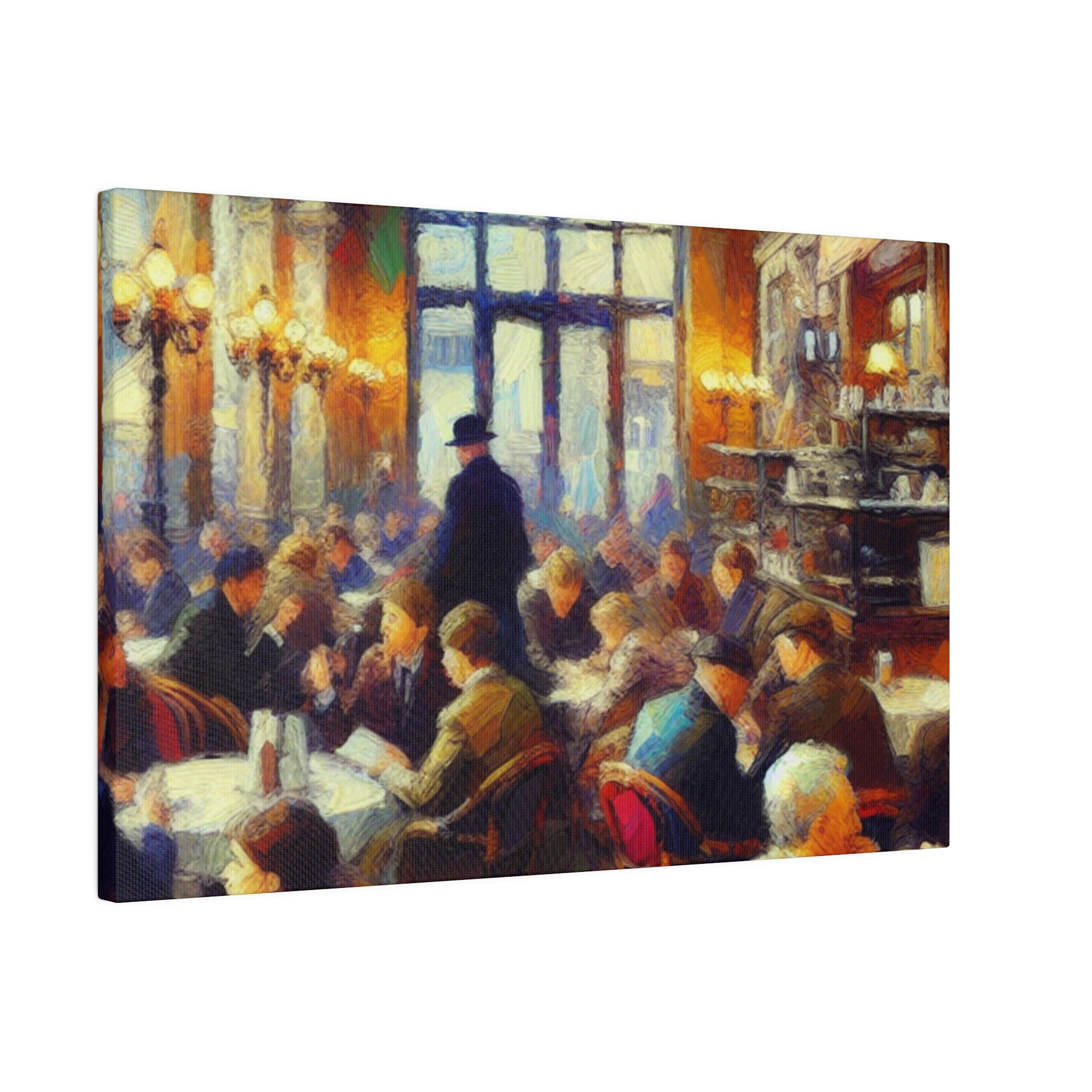 Sunrise Coffee Whispers European Cafe Artwork Canvas