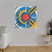 Geometric Red Blue Yellow Abstract Modern Painting Canvas