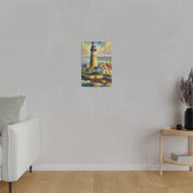 Luminous Beacon Coastal Wall Art Lighthouse Painting Canvas