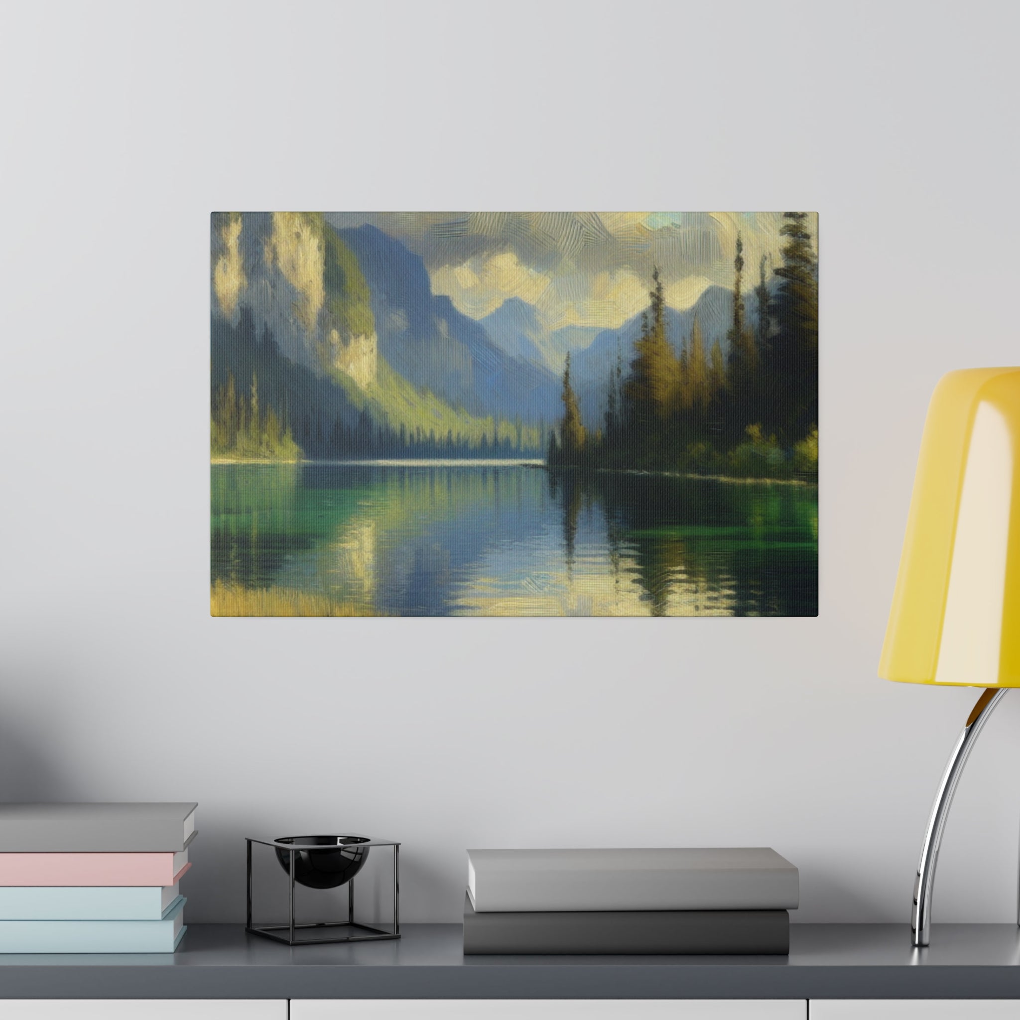 Azure Waterscape Harmony Lake Painting Canvas