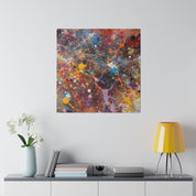 Blue and Fiery Red Expressionist Artwork Abstract Wall Art Canvas