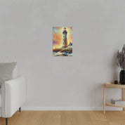 Luminous Beacon Coastal Wall Art Lighthouse Painting Canvas