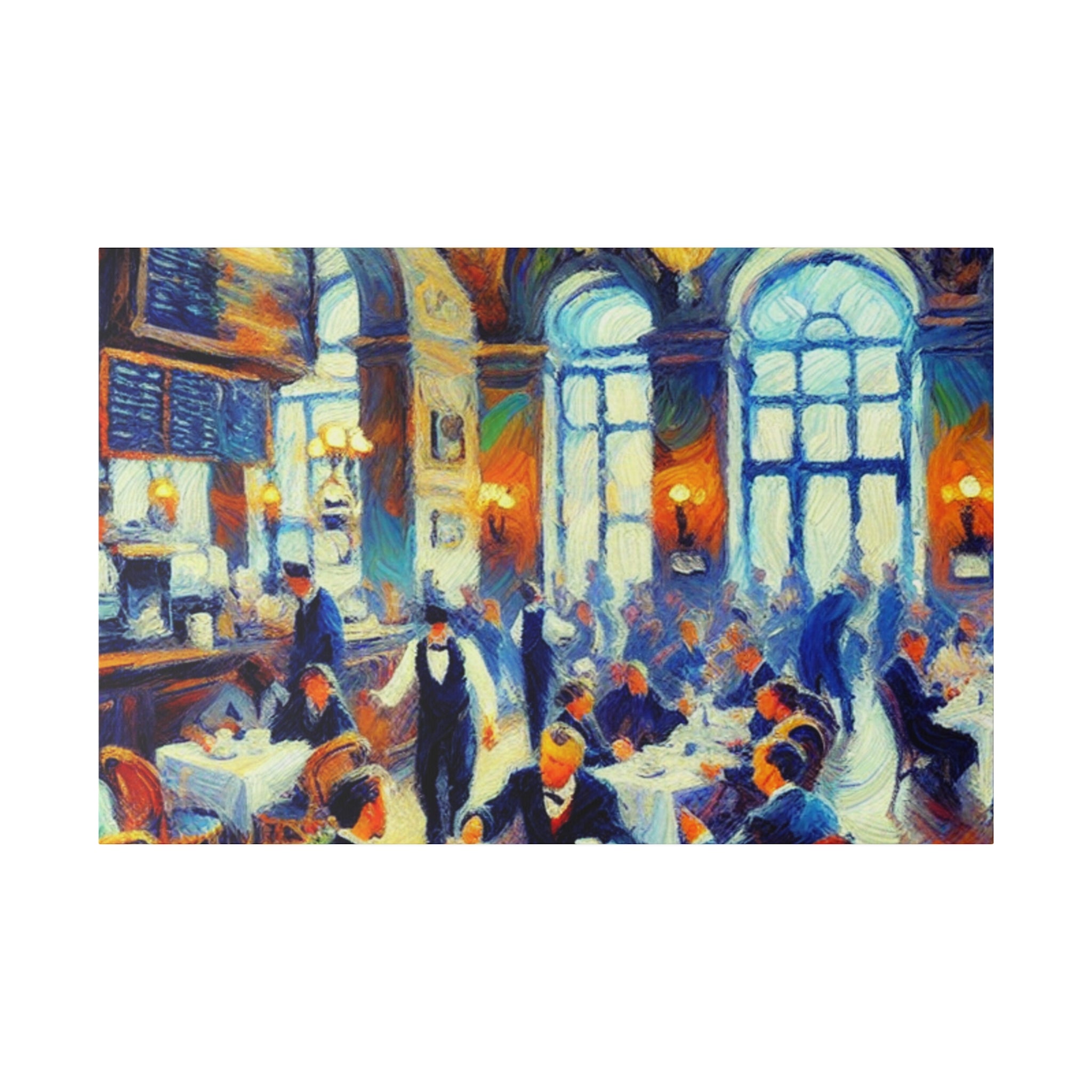 Espresso Dream Drips Formal European Cafe Artwork Canvas