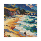 Vibrant Expressionist Landscape Beach Painting Canvas