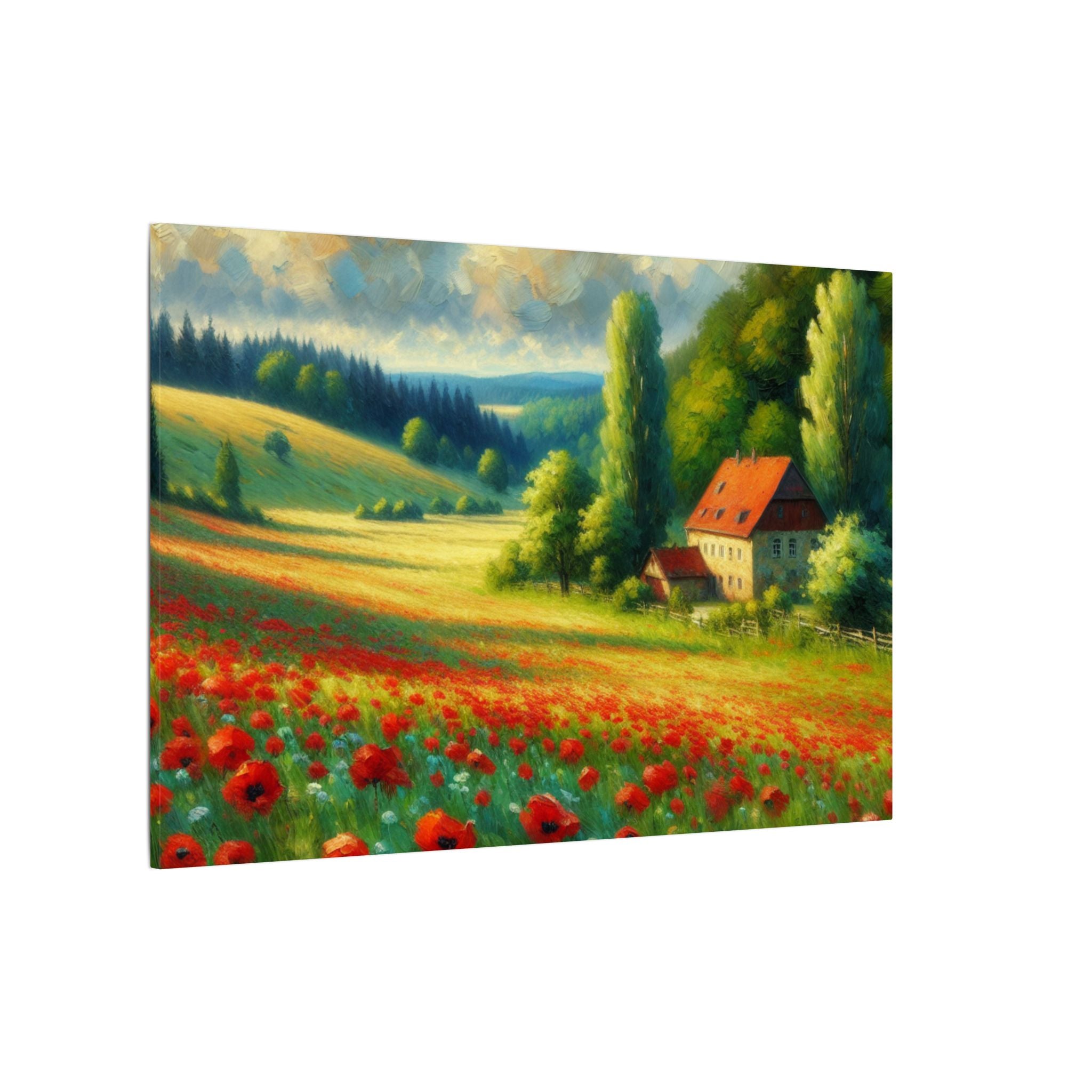German Poppy Field Canvas