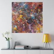 Blue and Fiery Red Expressionist Artwork Abstract Wall Art Canvas