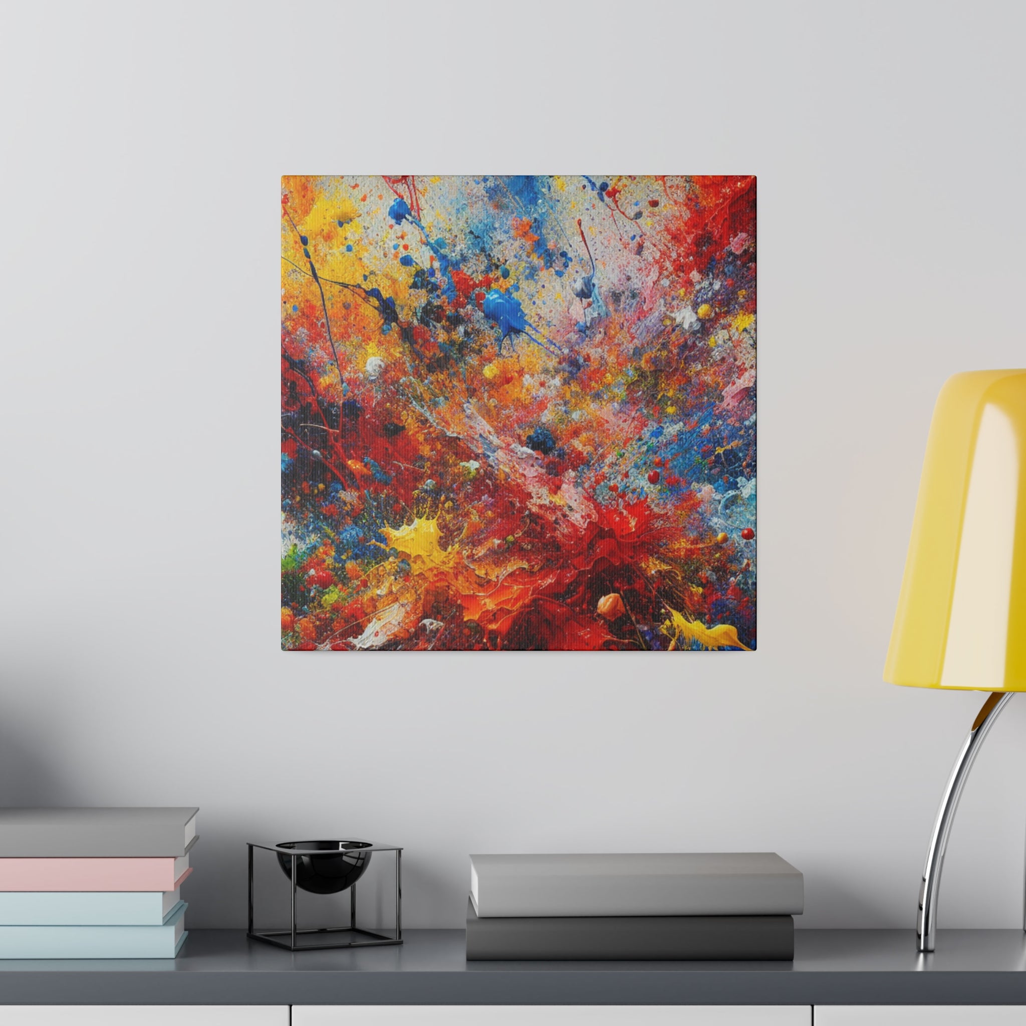 Splatter Symphony Multi-Coloured Abstract Wall Art Canvas