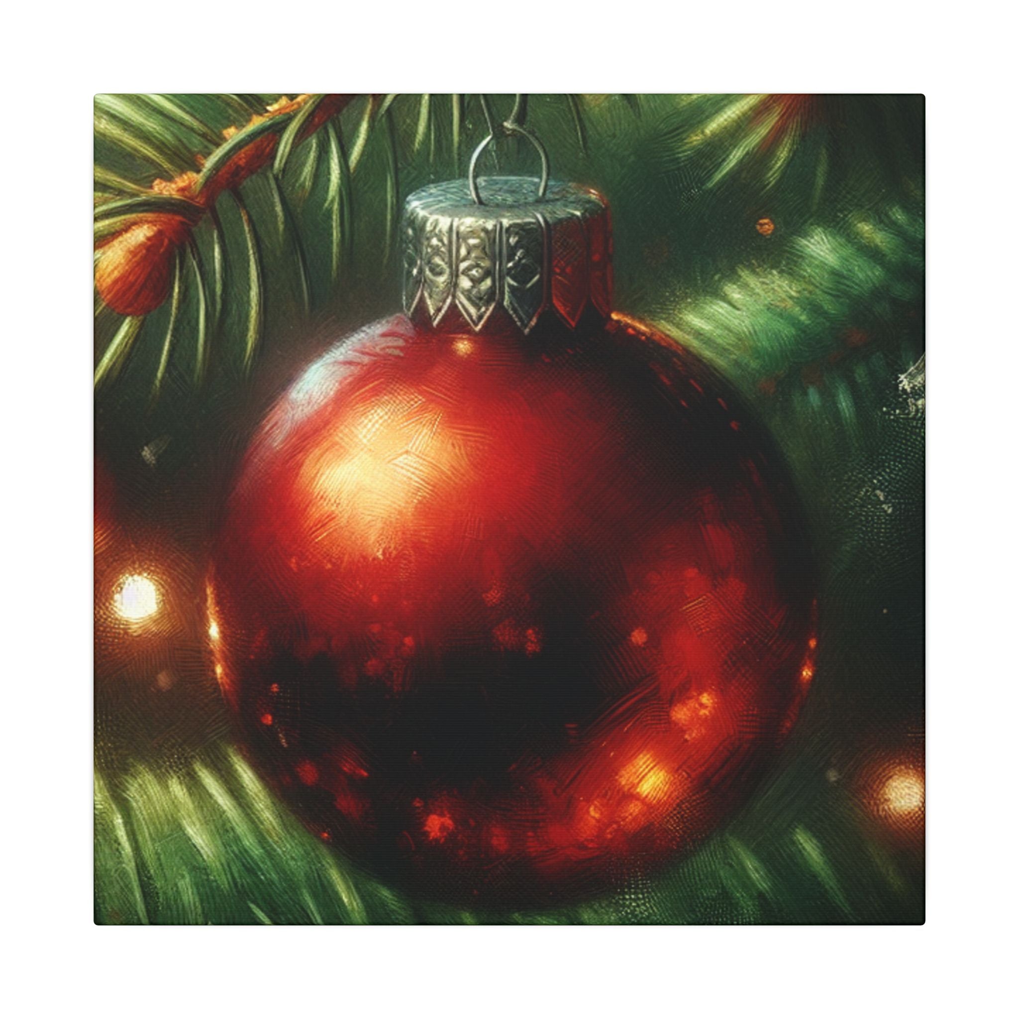 Red Christmas Ornament Canvas
