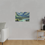 River Valley Mountain Landscape Painting Canvas