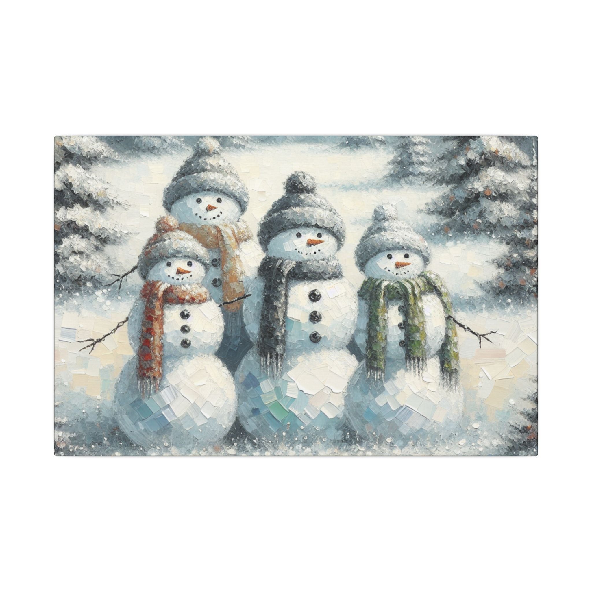 Snowman Family Winter Canvas