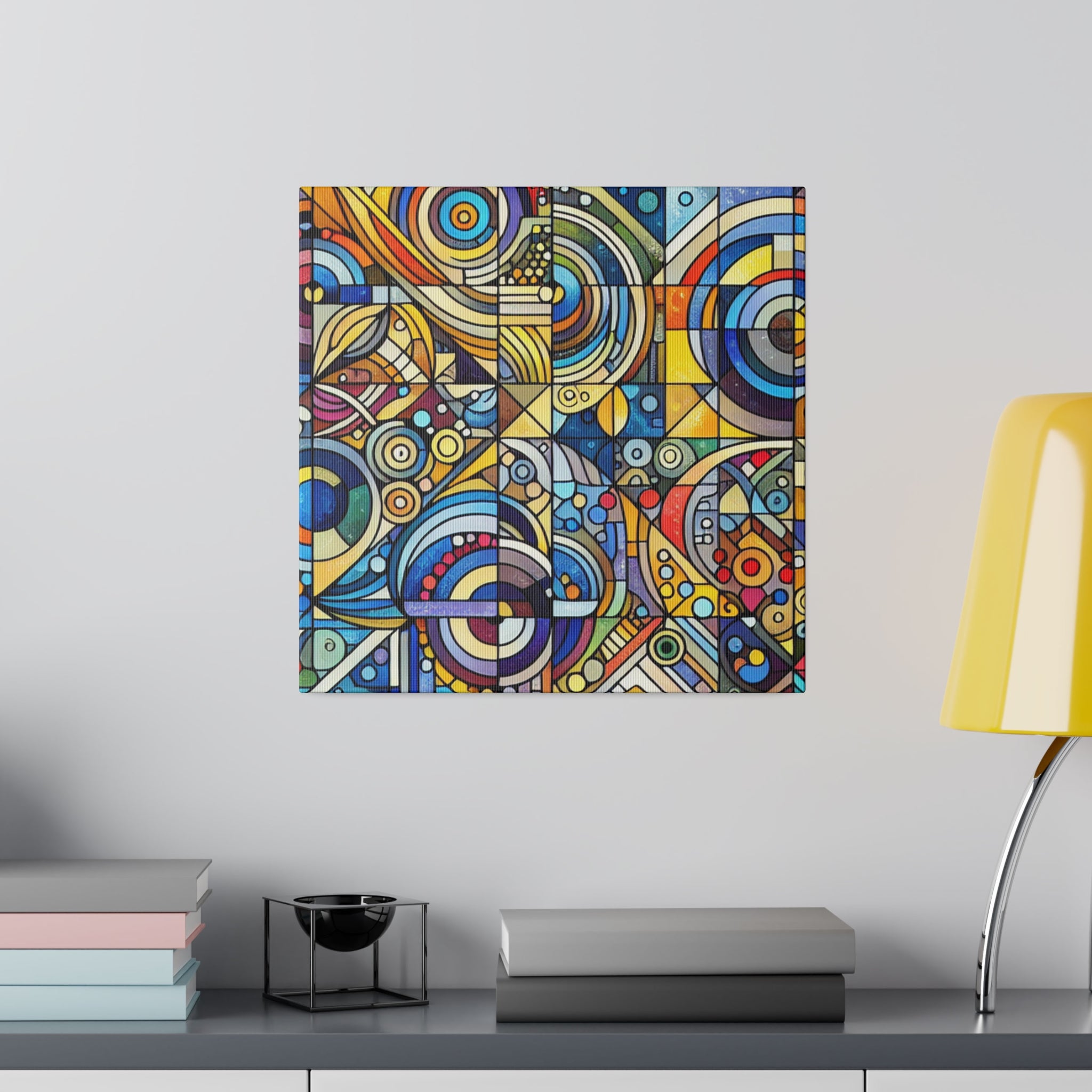 Geometric Curves Abstract Artwork Painting Canvas