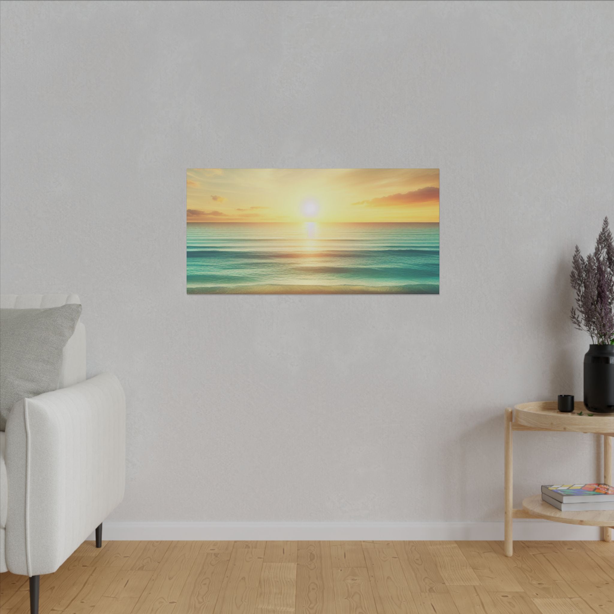 Seascape Ocean Sunset Coastal Wall Art Canvas