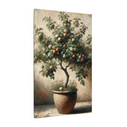 Potted Apple Tree Rustic Canvas