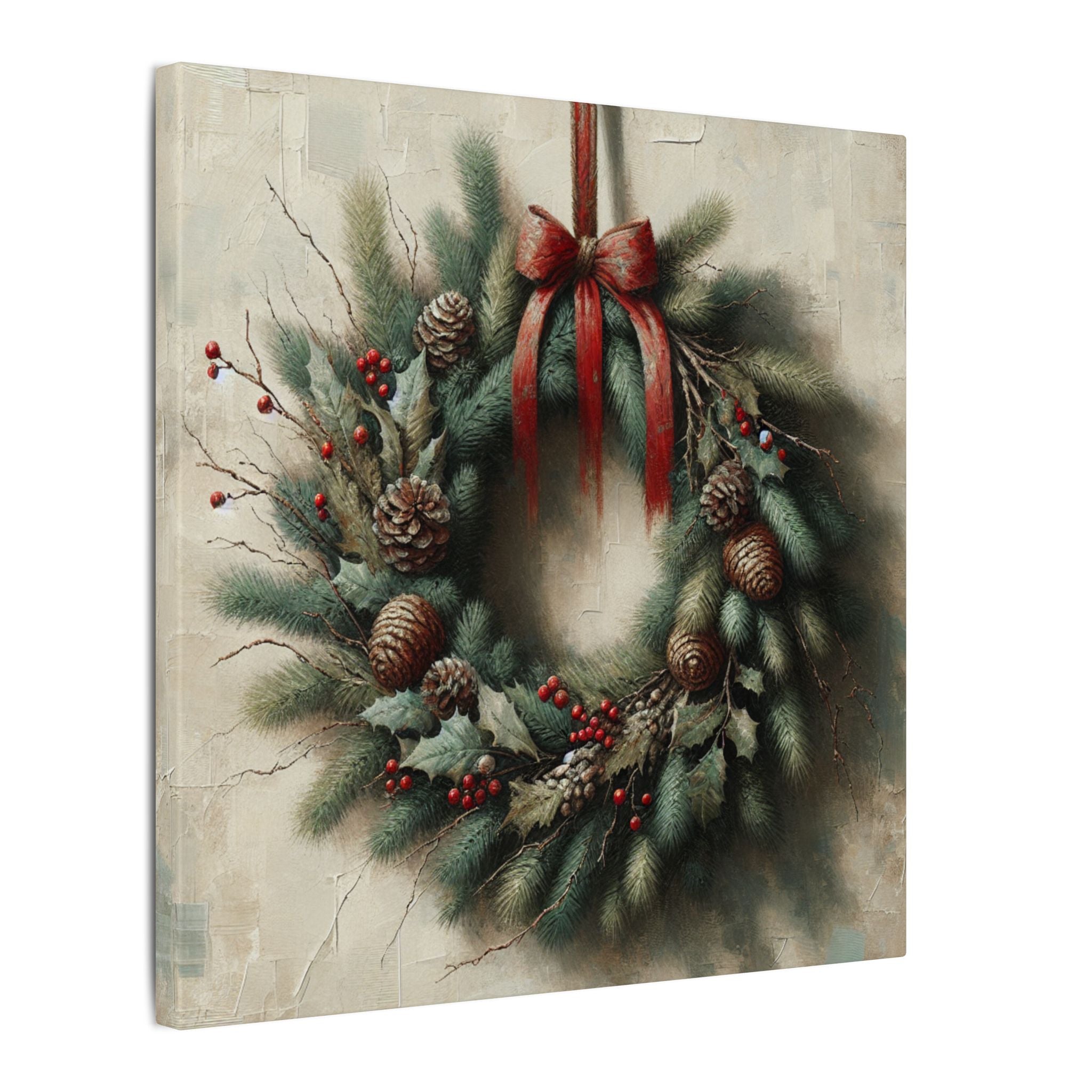 Classic Christmas Wreath Canvas